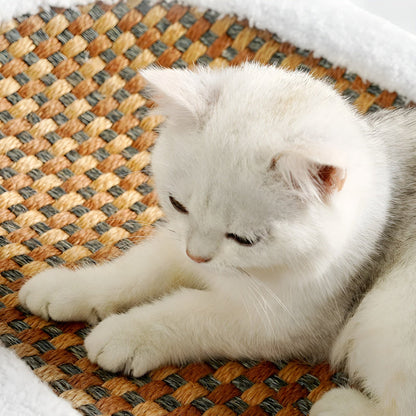 Luxe Kattenbed met Kraboppervlak – Pluche 2-in-1 Kattenmeubel