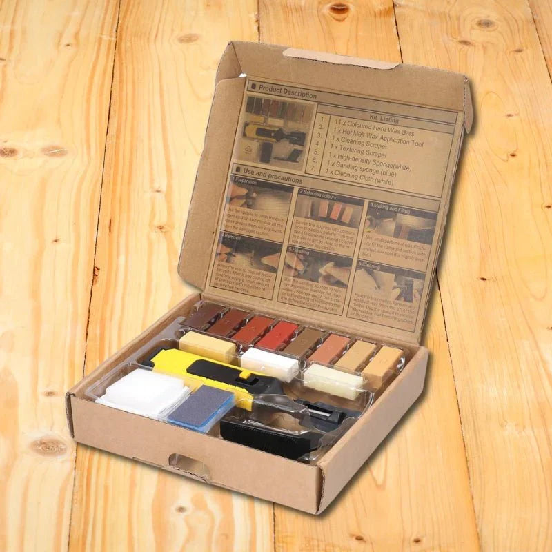 FixiSet Complete Vloer Reparatiekit – Herstel Krassen, Deuken en Gaten Zelf