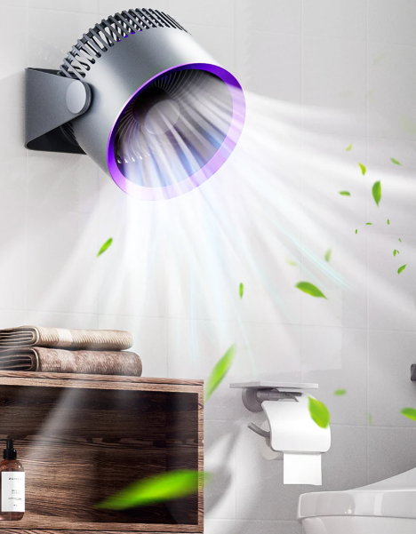 Luna Wand- en Bureaublad Ventilator – Draadloze Fluisterstille USB-C Ventilator met 3 Snelheden