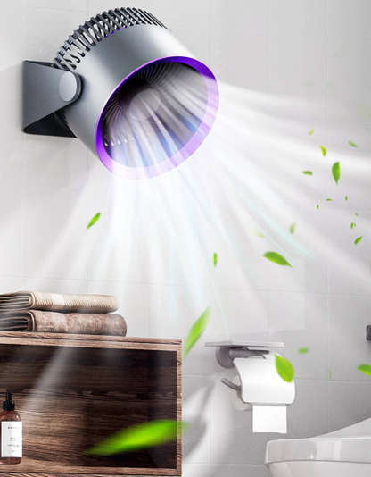 Luna Wand- en Bureaublad Ventilator – Draadloze Fluisterstille USB-C Ventilator met 3 Snelheden