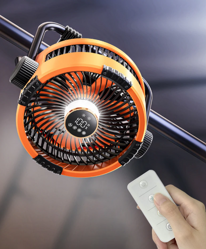 Riley 3-in-1 Campingventilator met LED en Powerbank – 20.000mAh Outdoor Ventilator met Haak & Afstandsbediening