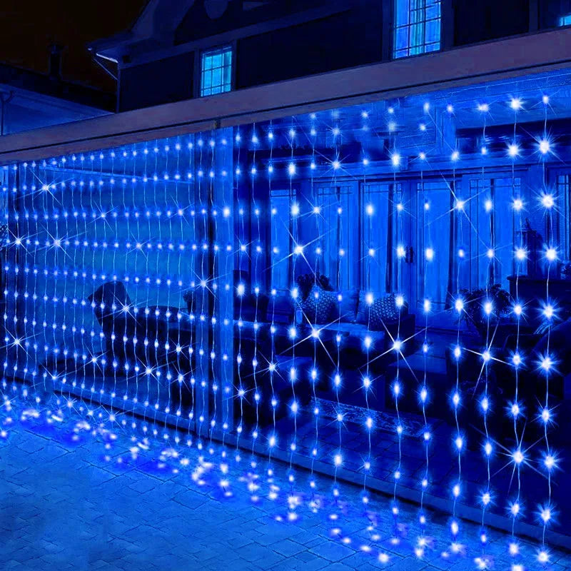 Flexibel LED-lichtgordijn met USB-voeding – 8 modi, warm wit, roze en blauw
