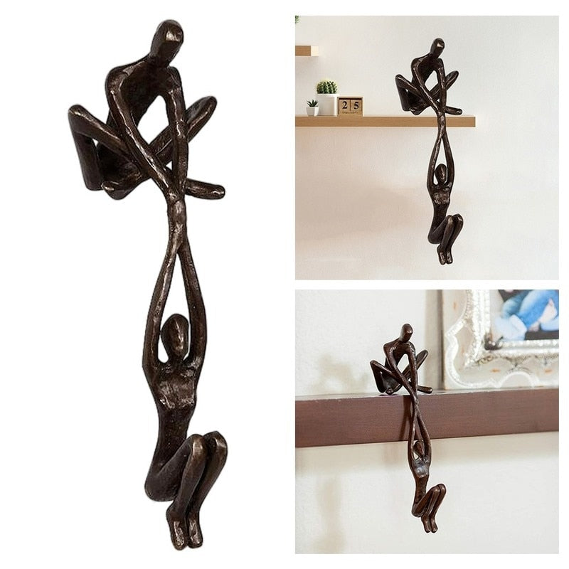 Verbindo Decoratief Beeld Polystone Zwart Modern Sculptuur 20 cm