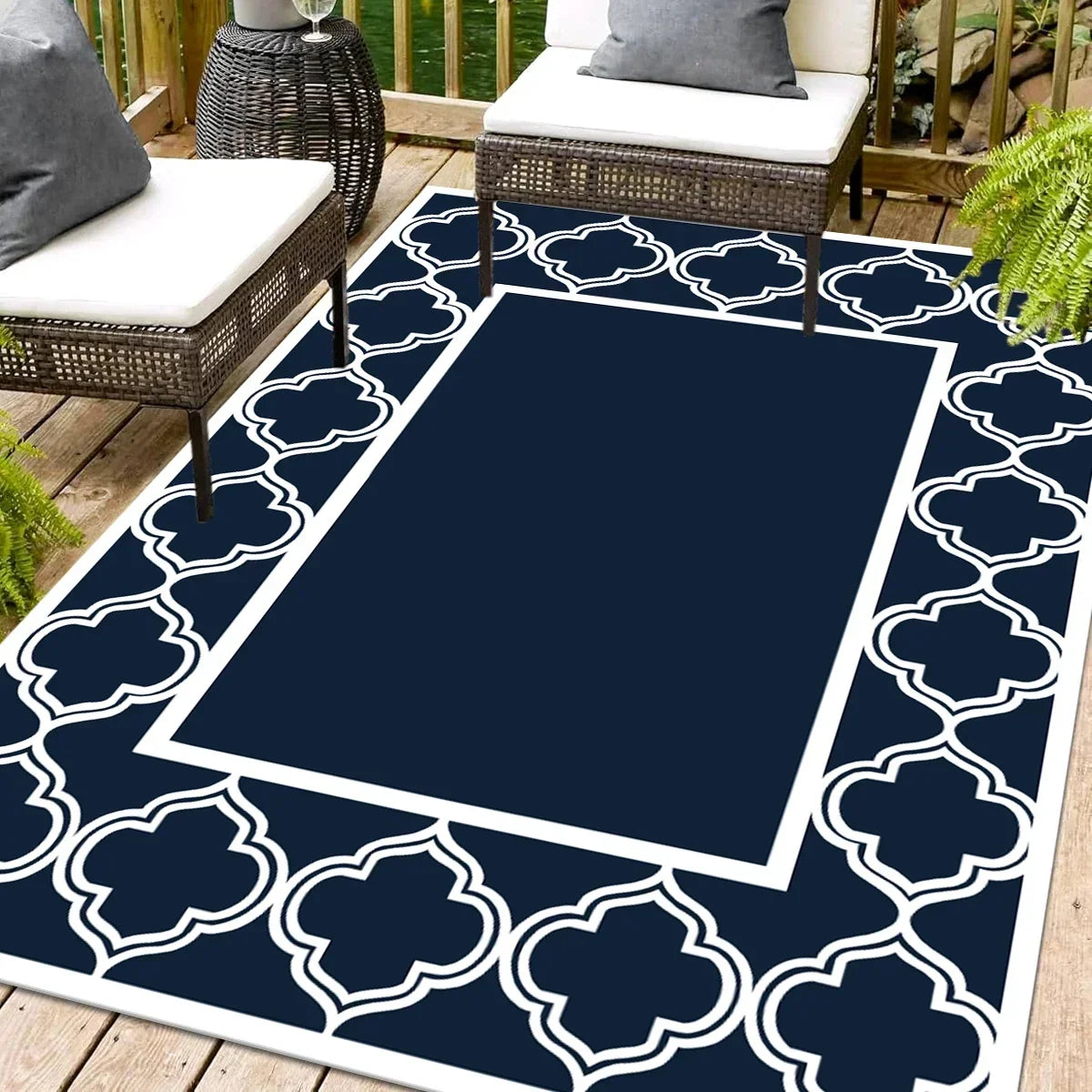 Dubbelzijdig Geweven Buitenkleed Polypropeen Waterdicht 274x366cm