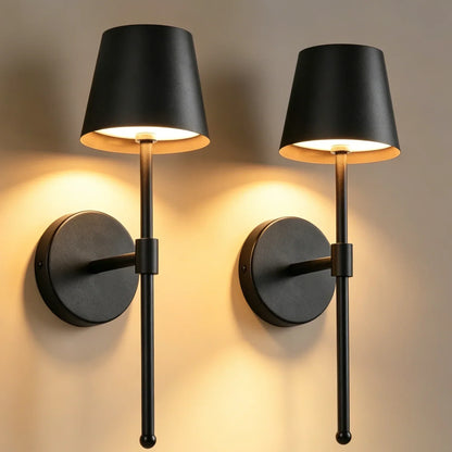 Draadloze Oplaadbare Wandlampen Set 2 Stuks Dimbaar met Afstandsbediening