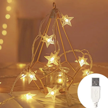 Twinkelende Sterren Lichtslinger – LED Decoratieve Verlichting voor Binnen en Buiten