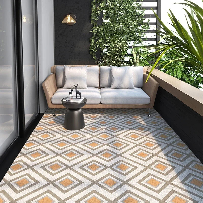 Geometrisch PVC Vloerkleed met Antislip - Keuken, Balkon & Woonkamer