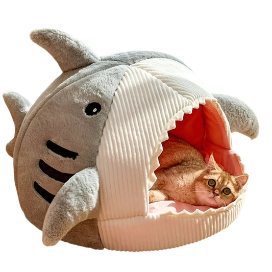 SoftBloom Haai Kattenbed – Gezellige Schuilplaats voor Binnen