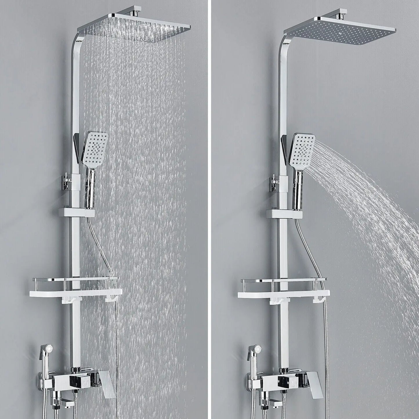 RainFlow Luxe regendouche set – verstelbare messing douchekraan met 4 functies
