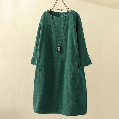 Veloura Vintage Midi Jurk Dames