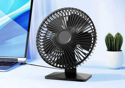 Mira Oscillerende USB Ventilator – Stil, Compact & 4 Snelheden voor Bureaus en Nachtkastjes