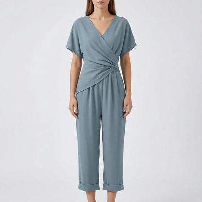Dames Wikkelfront Top en Cropped Broek Zomerset Lichtgewicht