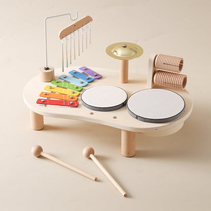 Houten Muziektafel voor Kinderen met Instrumenten en Speelfuncties