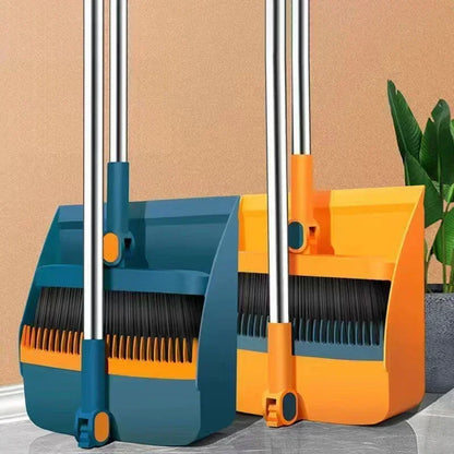 Compacte Veegbezem- en Veegschopset met Haarverwijdering en Opvouwbare Schop