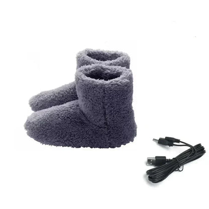 WarmEase USB Heated Slippers – Plush Winter Comfort with Adjustable Warmth