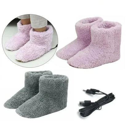 WarmEase USB Heated Slippers – Plush Winter Comfort with Adjustable Warmth