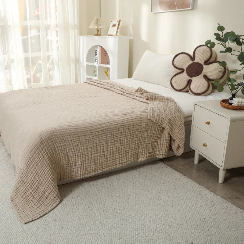 Zeslaags Mousseline Katoen Deken 150x200 cm - Luchtig Gaasweefsel voor Baby, Kind en Volwassene