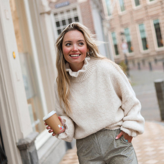 Signature - Dames Trui - Ruffle Col Trui Dames