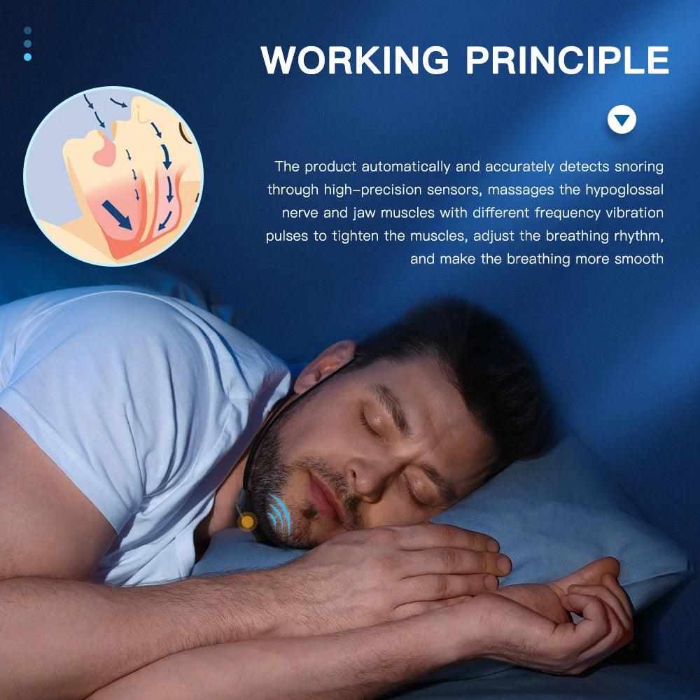 Slimme Anti-Snurkapparaat EMS Pulse Stop Snore Effectieve Hulp bij Snurkenpreventie