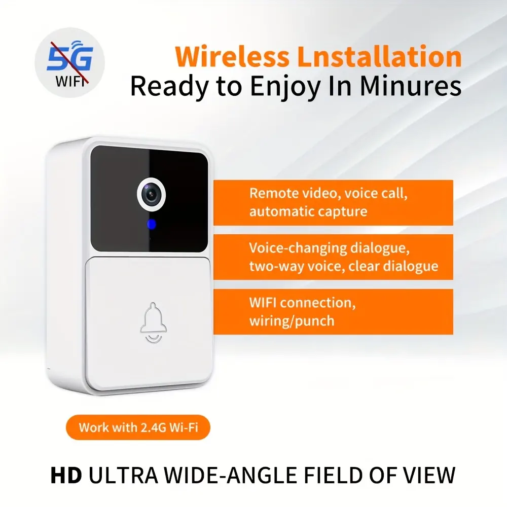 Slimme Draadloze Video Deurbel Camera | WiFi Deurbel Camera met Bewegingsdetectie & Nachtzicht