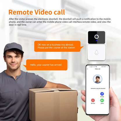 Slimme Draadloze Video Deurbel Camera | WiFi Deurbel Camera met Bewegingsdetectie & Nachtzicht