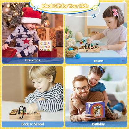 SmartSenses | Montessori Peuter Prikbord, 27 LED lichtjes Montessori speelgoed voor 1-6 jarigen