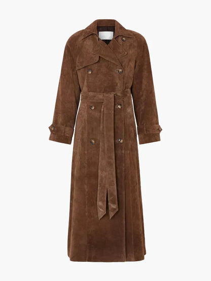 Trenchcoat Suède Elvira – Tijdloze Elegantie met Moderne Twist