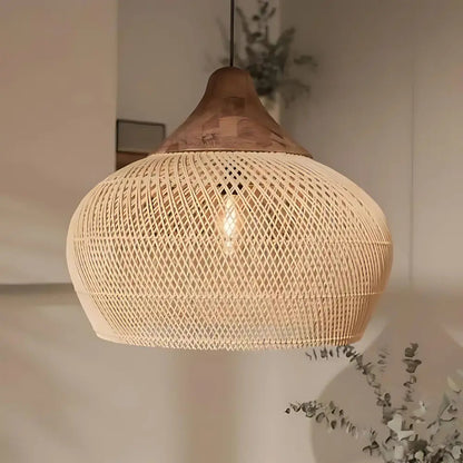 SolsticeGlow - Rieten handgemaakte lamp