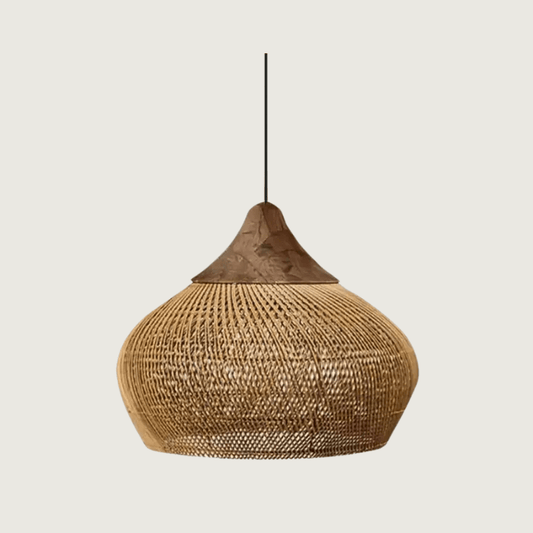 SolsticeGlow - Rieten handgemaakte lamp