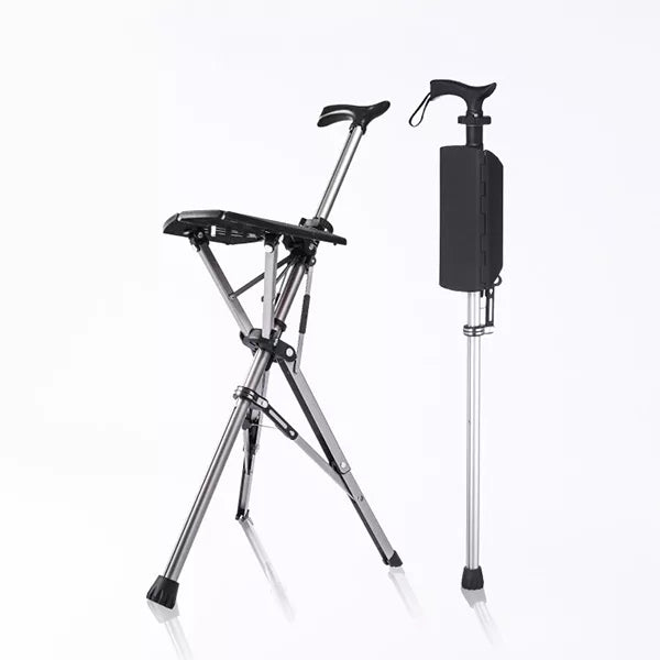 SitWalk Opvouwbare Wandelstok – Wandelstok met Zitfunctie en Ergonomische Handgreep