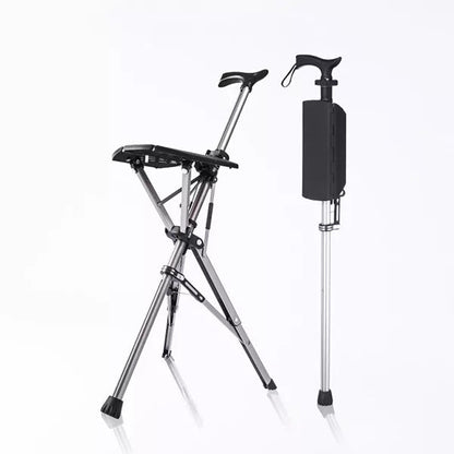 SitWalk Opvouwbare Wandelstok – Wandelstok met Zitfunctie en Ergonomische Handgreep