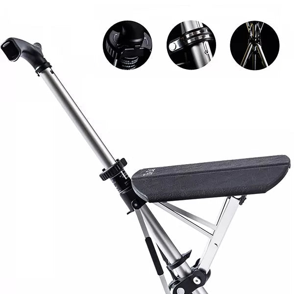 SitWalk Opvouwbare Wandelstok – Wandelstok met Zitfunctie en Ergonomische Handgreep