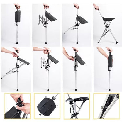 SitWalk Opvouwbare Wandelstok – Wandelstok met Zitfunctie en Ergonomische Handgreep