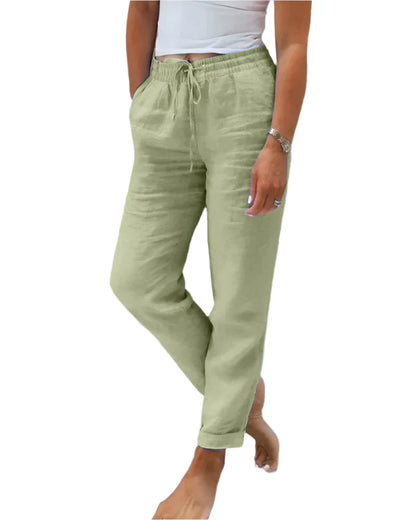 LinoFlex Dames Linnen Broek – Casual Zomers Comfort in Losse Snit
