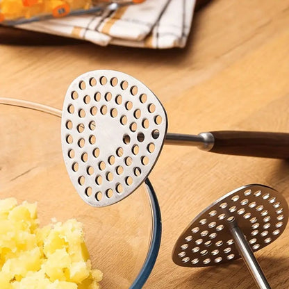 PureGrip Aardappelstamper RVS 304 Met Houten Handvat