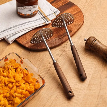 PureGrip Aardappelstamper RVS 304 Met Houten Handvat