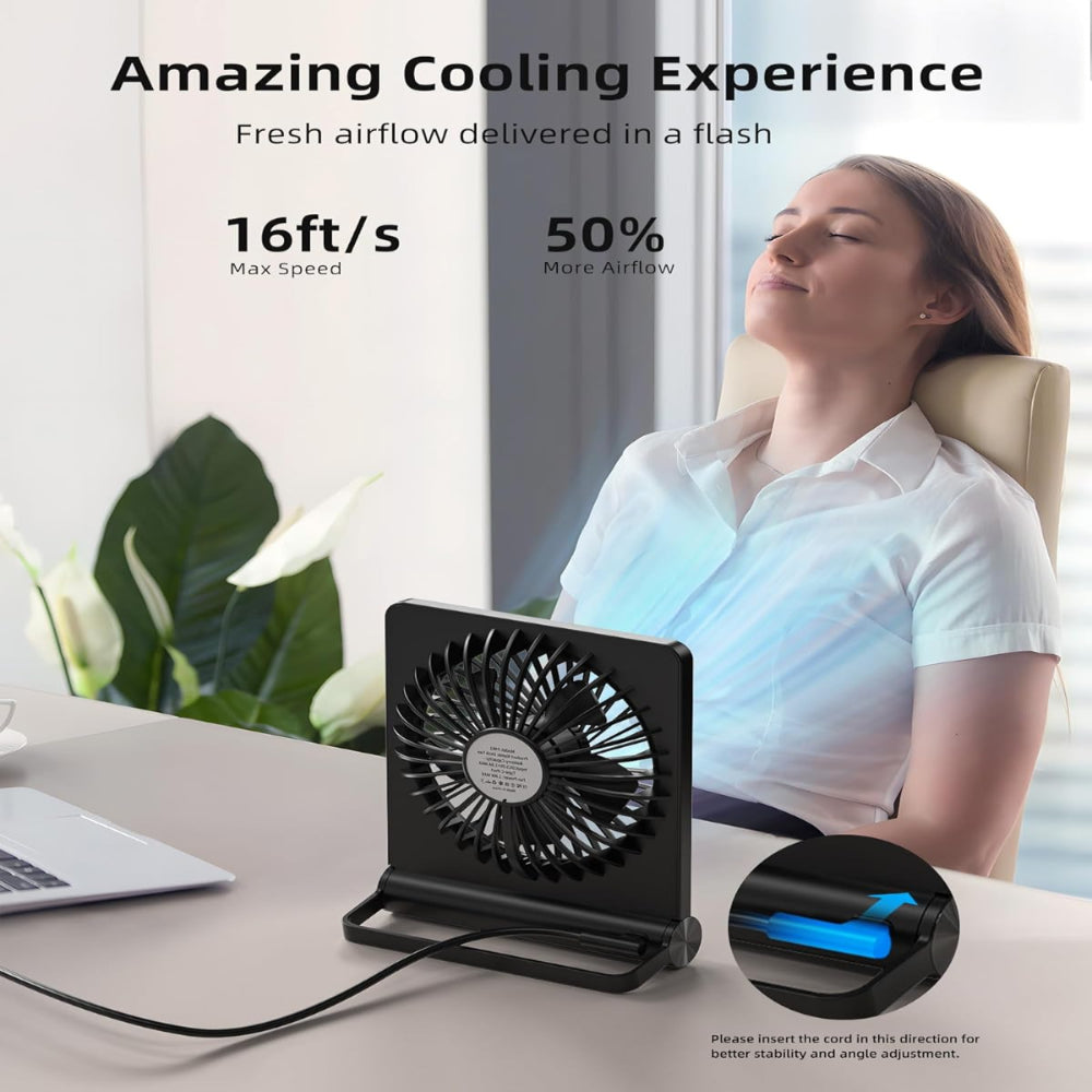 Starker Wind – Ultiem Stille USB Tafelventilator met 3 Snelheden