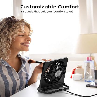 Starker Wind – Ultiem Stille USB Tafelventilator met 3 Snelheden