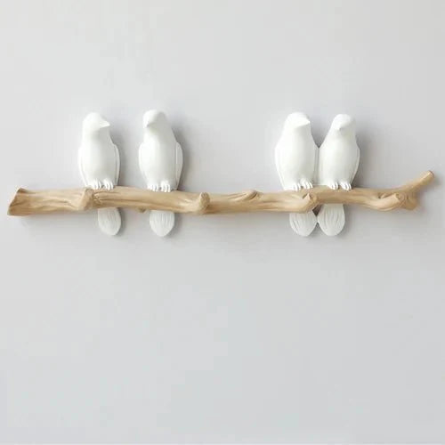 Vogellijn Houten Kapstok met Decoratief Vogelontwerp voor Wand
