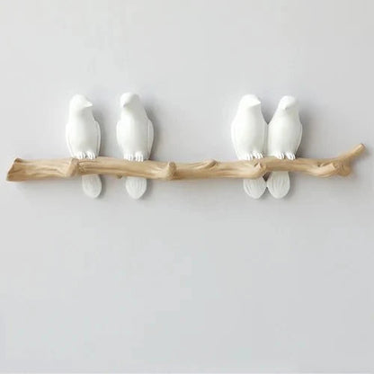 Vogellijn Houten Kapstok met Decoratief Vogelontwerp voor Wand