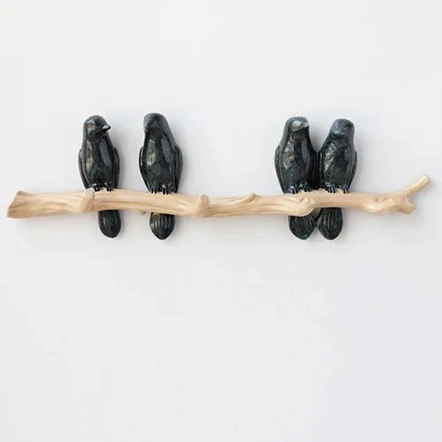 Vogellijn Houten Kapstok met Decoratief Vogelontwerp voor Wand