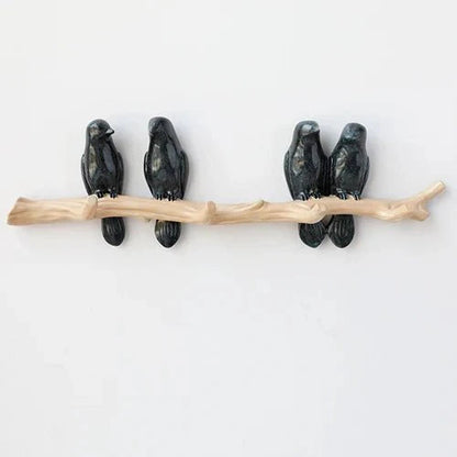 Vogellijn Houten Kapstok met Decoratief Vogelontwerp voor Wand