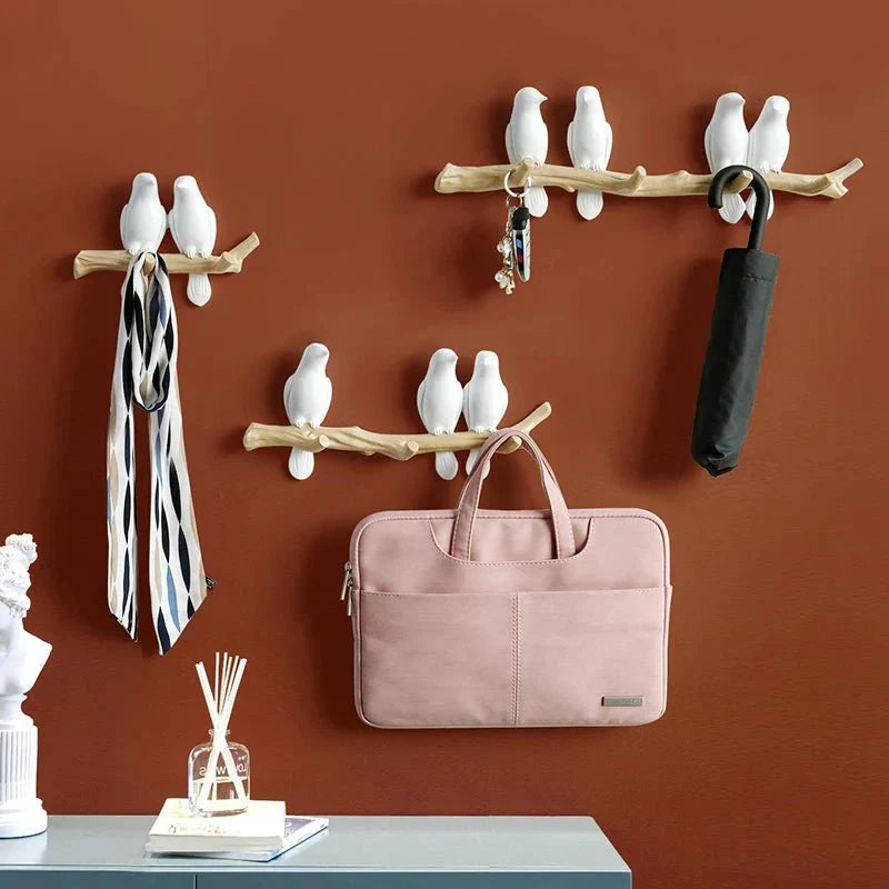 Vogellijn Houten Kapstok met Decoratief Vogelontwerp voor Wand