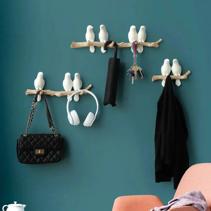 Vogellijn Houten Kapstok met Decoratief Vogelontwerp voor Wand