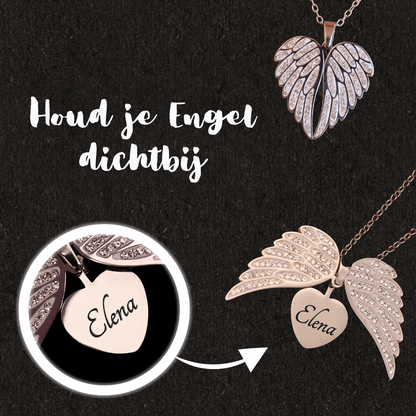 Engelenhart Ketting – Verfijnd Sieraad met Gravure in Goud of Zilver