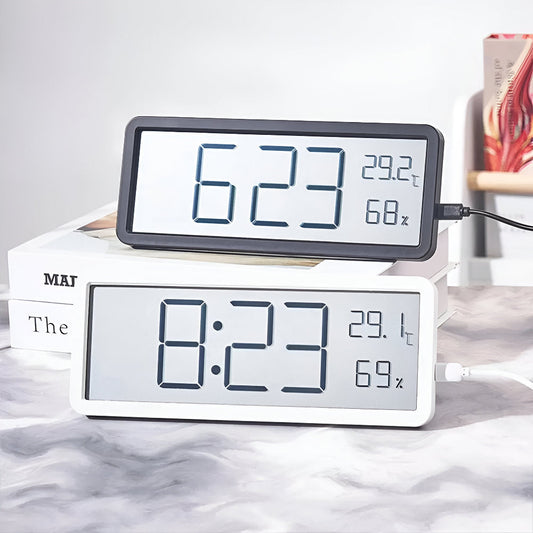 Digitale LED Wandklok – Grote Display met Temperatuur en Luchtvochtigheid