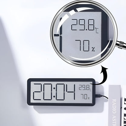 Digitale LED Wandklok – Grote Display met Temperatuur en Luchtvochtigheid