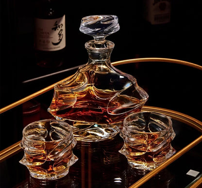 Golfstructuur Kristallen Whiskeyglas – Japanse Vakmanschap voor Optimale Grip en Smaakbeleving