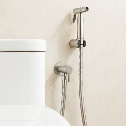 RVS Bidetsproeier AquaNova – Hygiënische Douche WC Spray met Wandhouder
