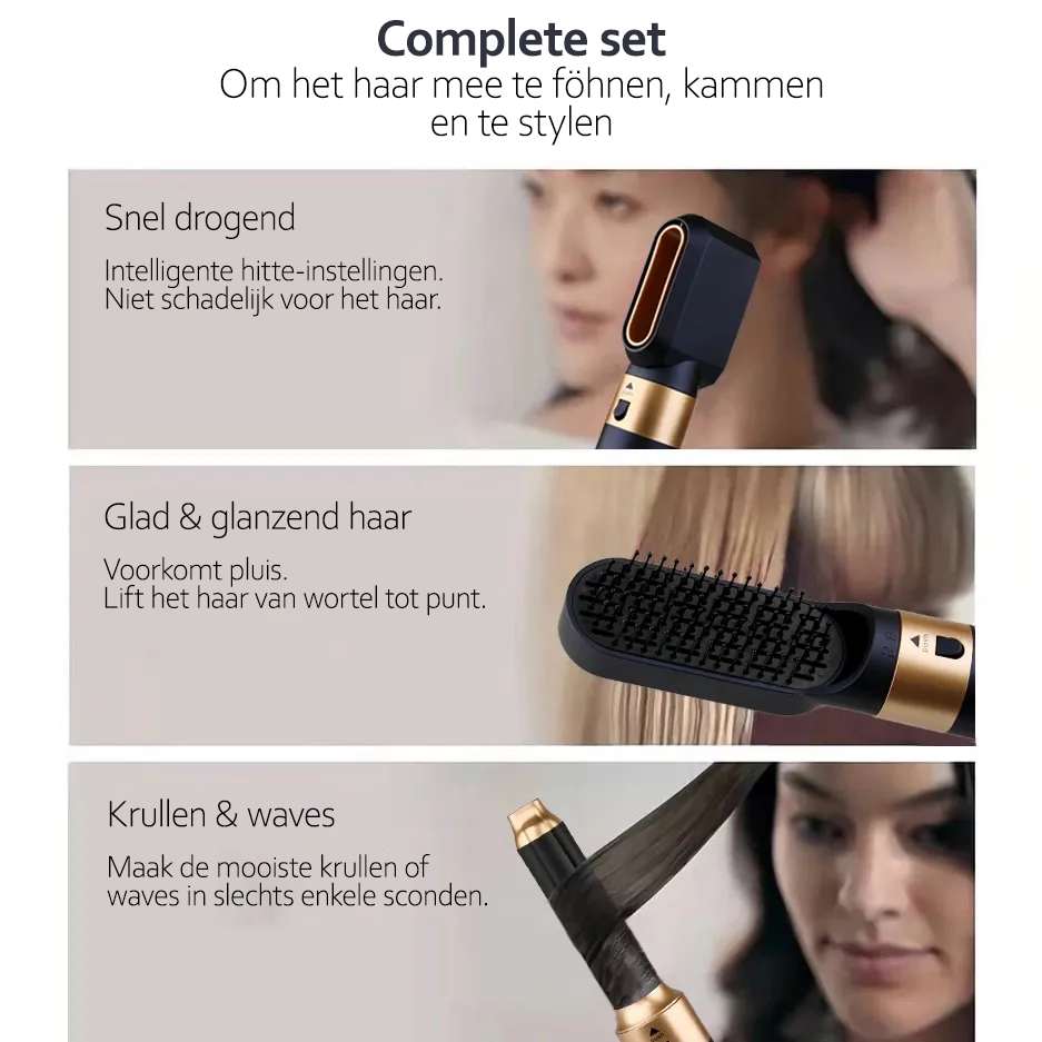 StyleSavvy | Haarstyler 5-in-1 | Krachtige 1000W | Ionentechnologie